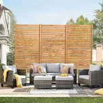 Outdoor Wooden Privacy Screen 36"W X 73"H Freestanding Divider For Patio Garden. Fixed Price $142.99.