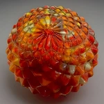 Vintage Czech Glass Multicolored Lamp Hobnail Globe Art Deco End Of Day 1920S. Fixed Price $178.90.