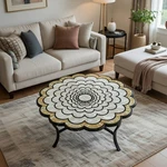 Elegant Mother Of Pearl And Ivory Inlay Table For Living Room Gift. Fixed Price $411.68.