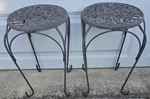 Wrought Iron Plant Stand Black 20IN Tall 12IN Round Vintage Heavy Sturdy Goth. Fixed Price $69.99.