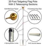 20 Foot Tailgate Flagpole Telescopic Aluminum. Fixed Price $84.95.