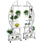 2 Pcs 6 Tier Tall Metal Indoor Plant Stand With Detachable Wheels, Shel.... Fixed Price $215.10.