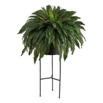 Nearly Natural 51" Boston Fern Artificial In Black Planter With Stand. Fixed Price $204.99.