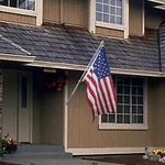 Valley Forge 5X6-FT Embroidered American Flag Kit With Pole House Outdoor. Fixed Price $39.99.