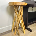Teak Wood Branch End Table Rustic Side Small Accent Plant Stand Gift. Fixed Price $154.69.