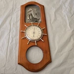 Vintage Nautical Wall Thermometer Wood Plaque Sailboat Ship Wheel Decor Parts.... Fixed Price $19.95.