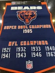 Chicago Bears Nfl Dynasty Banner 24X36 Winning Streak Wool Embroidered.. Fixed Price $149.00.