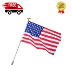 Us American Flag Kit With 6 Foot Steel Pole And Bracket Poly Cotton 3 Ft X 5. Fixed Price $17.80.