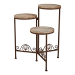 Gifts And Decor Rustic Finish Triple Planter Table Set. Fixed Price $114.35.