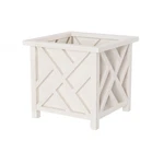 Lattice Design Outdoor Planter - 14.75 Square 13 Tall White Pot. Fixed Price $48.09.
