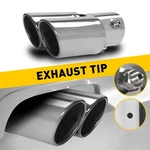 Car Muffler Tip Dual Exhaust Pipe Tail Curved Stainless Steel Rear Parts Silver. Fixed Price $17.09.