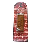Vintage Taylor Wood Wall Thermometer Hand Painted Brick Folk Art Spider Oak Leaf. Fixed Price $32.00.