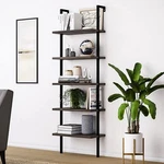 5 Tier Wood Ladder Bookcase W/ Metal Frame Industrial Modern Bookshelf. Fixed Price $48.49.