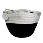 Mia Melange Foldable Cotton Basket Black Plant Holder Storage Bin Bathroom Nwt. Fixed Price $12.99.
