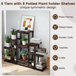 Costway 6-TIER Flower Wood Stand Plant Display Rack Multifunctional Shelving. Fixed Price $79.99.
