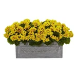Nearly Natural 18" Geranium Artificial In Stone Planter Uv Resistant. Fixed Price $159.99.