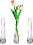 Glasseam Bud Flower VASE:8" Tall Skinny Set Of 3 Slim Single Rose. Fixed Price $26.99.