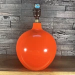 Vtg Mid Century Art Deco Red Glazed Ceramic Statement Table Lamp Round Base. Fixed Price $83.98.