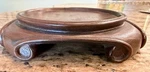 Vtg Asian Rosewood Pedestal Display Stand Vase Base Round 4.5" Square 6 1.5. Fixed Price $25.00.