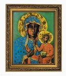 Our Lady Of Czestochowa Black Madonna Gold Framed Picture Art 10.5"WX12.5"H. Fixed Price $49.99.