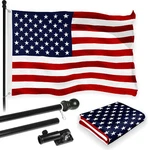 G128 Combo Pack: 5 Ft Aluminum Flagpole Black & American Usa Printed 2X3. Fixed Price $45.95.