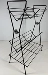 Vintage Mid Century Metal Iron Wire 3 Tier Record Lp Book Rack Plant Stand 28"H. Fixed Price $64.99.