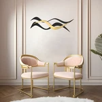 Black And Gold Metal Wall Art, Modern Style Decor, Abstract Line. Fixed Price $190.00.