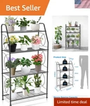Elegant 4 Tier Heavy Duty Metal Plant Stand Rack - Perfect For Indoor & Outdoor. Fixed Price $60.99.