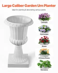 White Pedestal Urn Planters 2-PACK 26.4" Tall Classic Greek Style Flower Pots. Fixed Price $78.99.