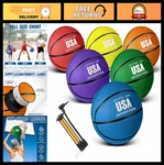 6 Pcs Rubber Basketballs Official Size Multicolor Streetballs + Pump - Indoor/ou. Fixed Price $105.99.