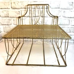 Mid Century Modern Gold Metal Wire Rack Shelf Stand. Fixed Price $41.25.
