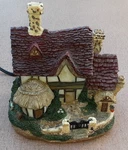 Dale Tiffany Stained Glass And Sculptured Pottery Cottage Accent Lamp -- New. Fixed Price $29.00.