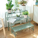 Sungmor Iron Stand, Garden Balcony 3 Tier Foldable Ladder Planters Display. Fixed Price $145.99.