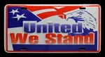 Clever Novelty Auto Front License Plate " United We Stand Usa Flag Bald Eagle. Fixed Price $16.99.