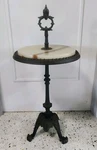 Rembrandt Fine Antique Cast Iron & Marble Art Deco Accent Table Smoking Stand. Fixed Price $475.00.