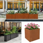 Large Outdoors Metal Box Heavy Steel Garden Planters For Porch Yard Deck. Fixed Price $139.00.