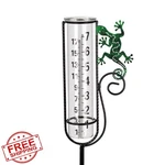 Venniy Outdoor Rain Gauge 7 Inch Metal Gecko Yard Water. Fixed Price $27.99.