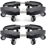 Treegun 2 Plant Caddy With Wheels Heavy Duty 8 Pack, Black. Fixed Price $77.50.