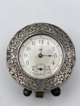 Antique Sterling Silver American Vanity Clock With Velvet Easel Back. Fixed Price $299.99.