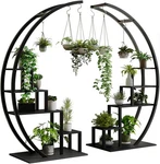 5 Tier Plant Stand Half Moon Shape Indoor Metal Garden Holder Flower Shelf Rack. Fixed Price $86.44.