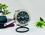 Nautical Table Silver Round Clock With Black Stand Royal For Home Decor. Fixed Price $95.00.