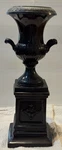 Cast Iron Campana Form Garden Urn Planter Stand Painted Black Heavy 12. Fixed Price $139.72.