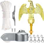 Flag Pole Hardware Repair Kit 55FT Halyard Rope Eagle Topper Snap Hooks Pulley. Fixed Price $29.79.
