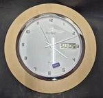 Bey-berk Quartz Analog & Digital Round Wall Clock Wood Accent. Fixed Price $65.00.