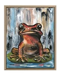 Atherton 11X14 Original Abstract Garden Painting "frog Lily Pad" Hand Painted. Fixed Price $249.00.