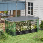 Outsunny Galvanized Raised Garden Bed With Crop Cage & Shade Cloth. Fixed Price $99.99.