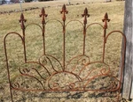 Wrought Iron Sunburst Garden Border Fence Trellis - Metal Fleur Finials. Fixed Price $184.95.