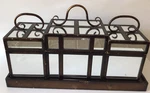 Uttermost Mirrored Decorative 3 Box Trio Set W/ Stand Centerpiece. Fixed Price $85.00.