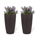 2 Pcs Faux Rattan Tall Planters Outdoor Indoor Garden Patio Porch Backyard Brown. Fixed Price $119.00.
