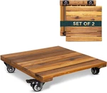 Idzo 2-PACK 14 Inch Wood Plant Caddy With Wheels Heavy Duty, 264 Lbs Acacia Hard. Fixed Price $59.10.